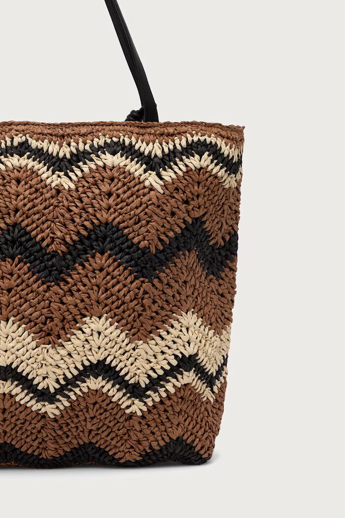 Lola casademunt чанта tote дамска от сплетена материя бежова LS2604096