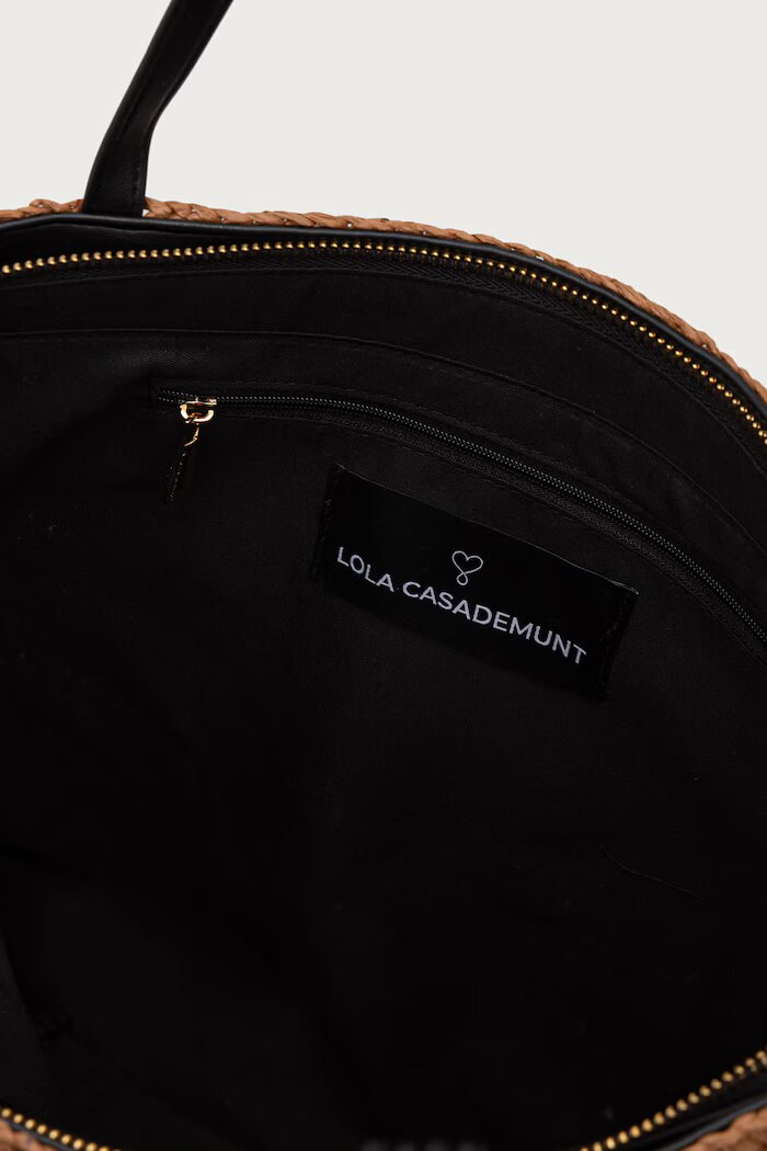 Lola casademunt чанта tote дамска от сплетена материя бежова LS2604096