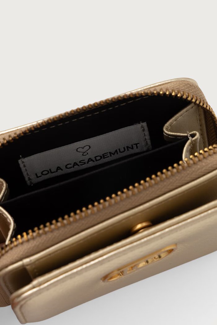 Lola casademunt портфейл дамски от имитация на кожа златен LS2612012
