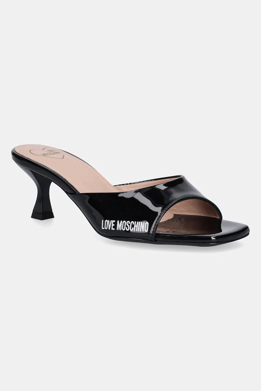 Love Moschino Кожени обувки с тънък ток