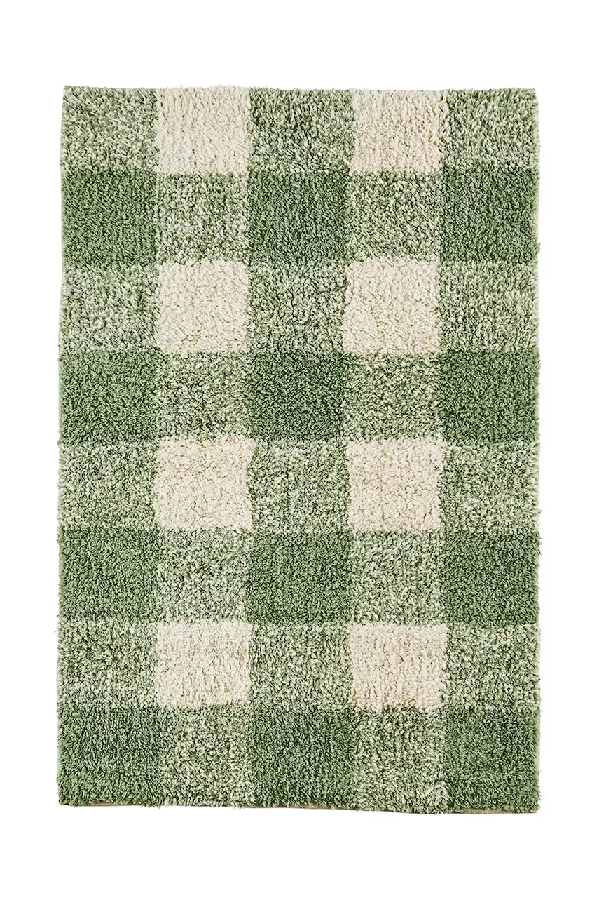 Madam Stoltz Килимче за баня Checked Tufted