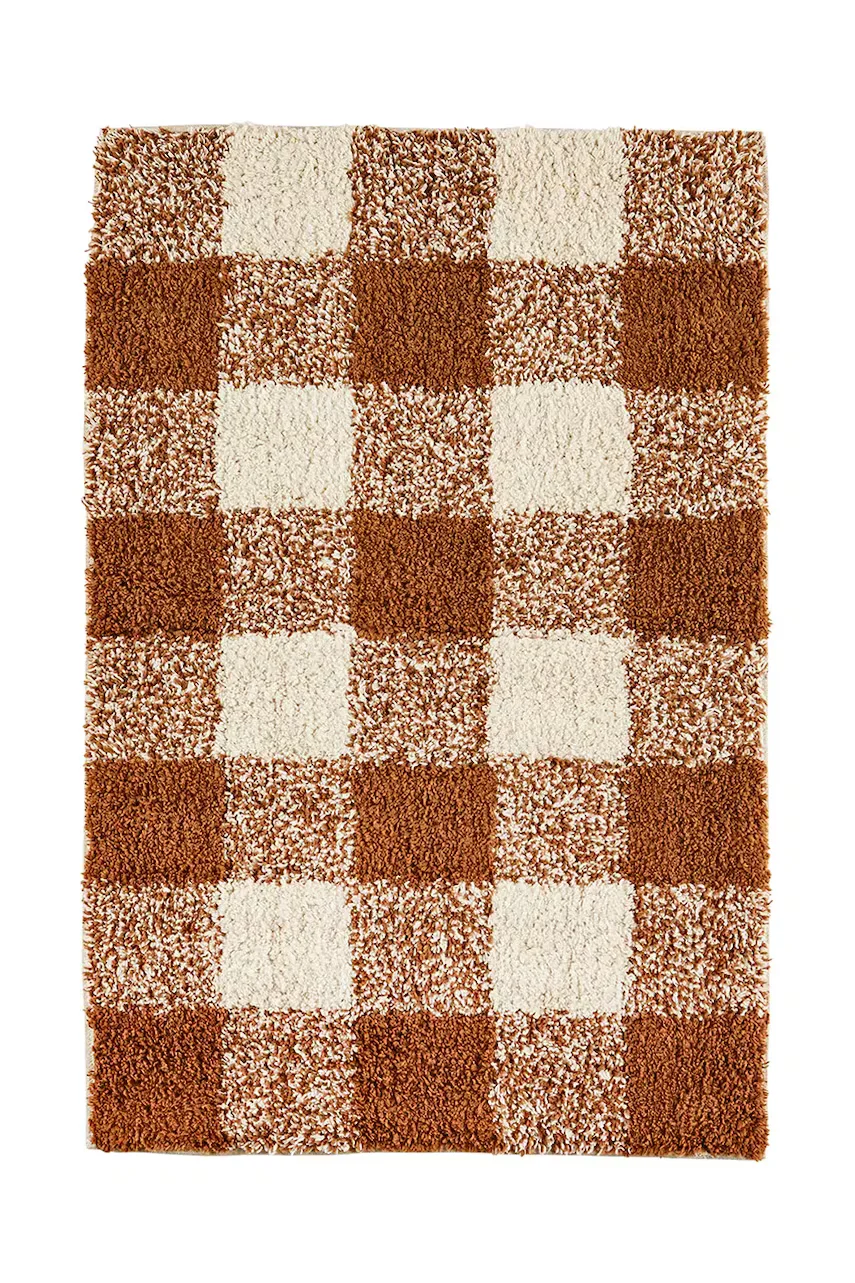 Madam Stoltz Килимче за баня CHecked Tufted