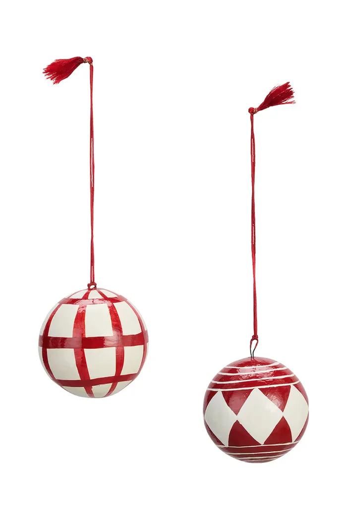 Madam Stoltz Комплект коледна украса Коледна елха от хартия 2-pack 5 cm AL-25006AC