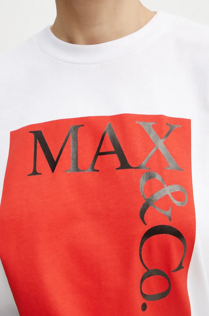 Max&Co. Памучна тениска в бяло 2428976024200