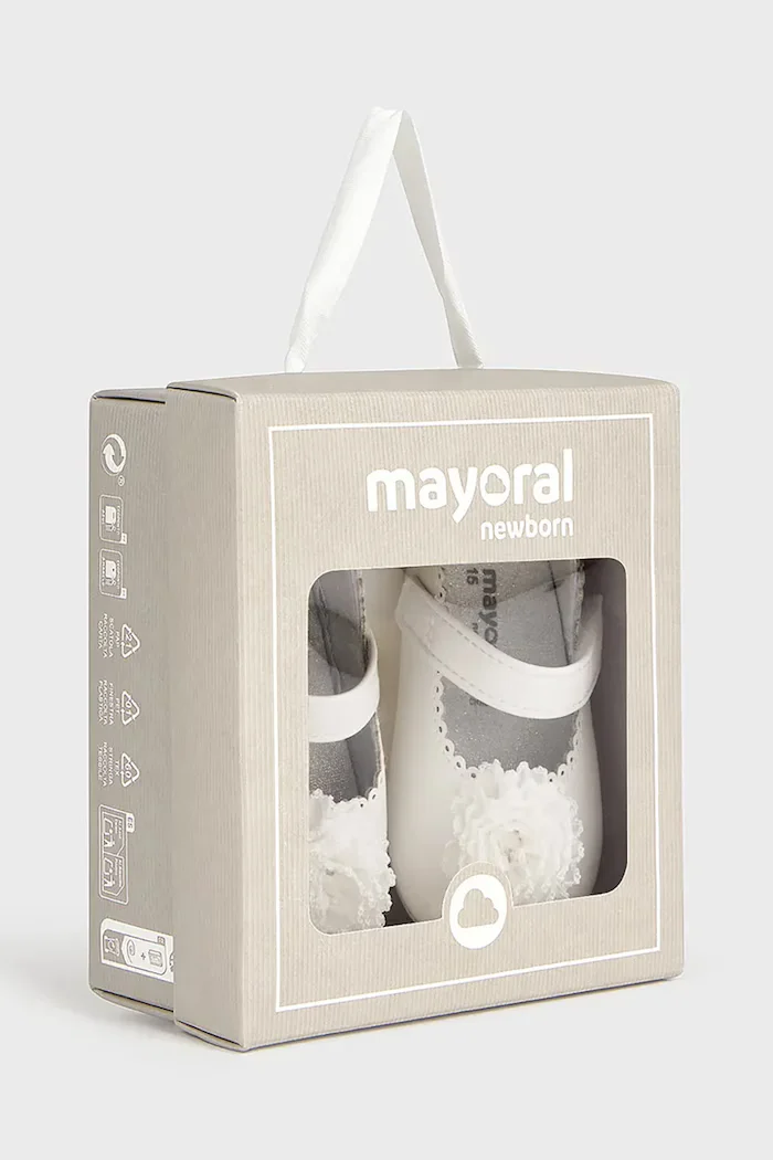 Mayoral Newborn балеринки за бебе бели 9159