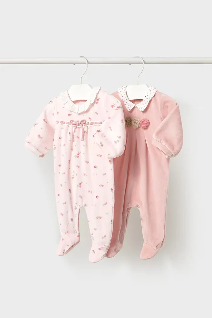 Mayoral Newborn бебешки гащеризон за бебе с памук розов 2752