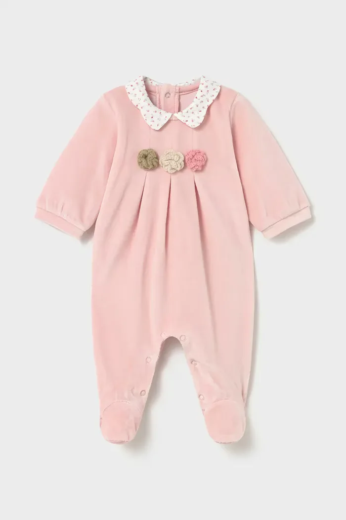 Mayoral Newborn бебешки гащеризон за бебе с памук розов 2752