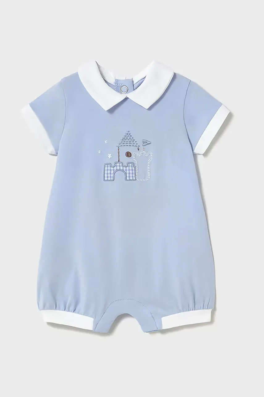 Mayoral Newborn Бебешки памучен къс гащеризон
