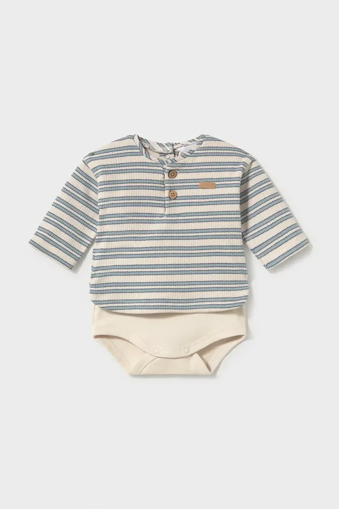 Mayoral Newborn боди за бебе с памук синьо 2776