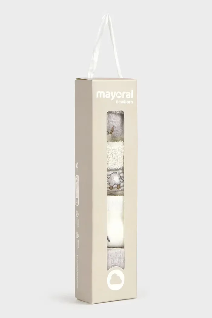 Mayoral Newborn чорапи за бебе 4 броя сиви 9107