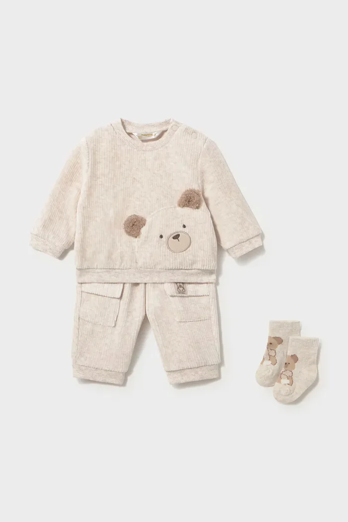 Mayoral Newborn ежедневен комплект за бебе с памук бял 2669