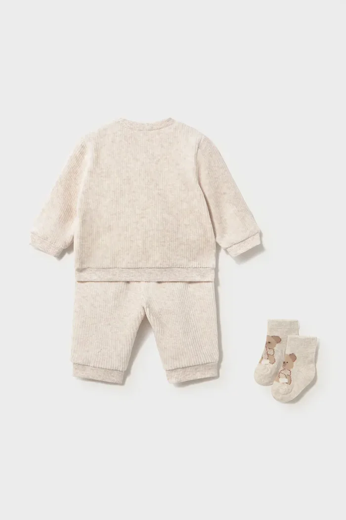 Mayoral Newborn ежедневен комплект за бебе с памук бял 2669