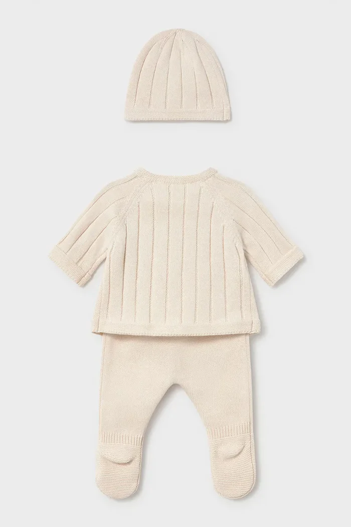 Mayoral Newborn комплект за бебе от памук бежов 2511