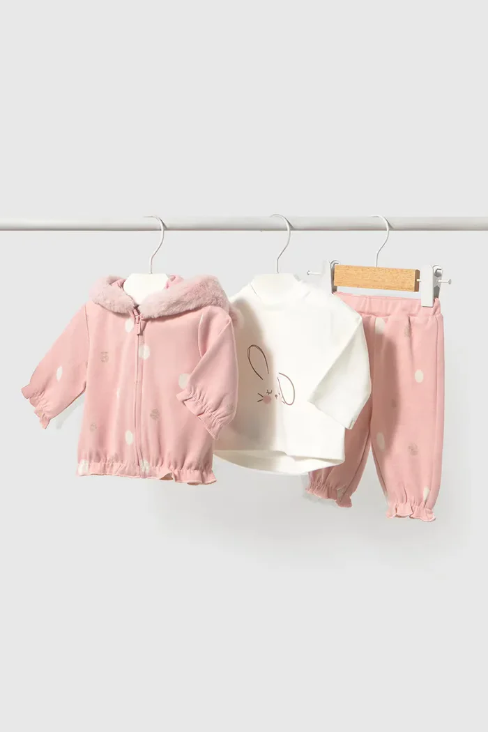 Mayoral Newborn комплект за бебе с памук розов 2656