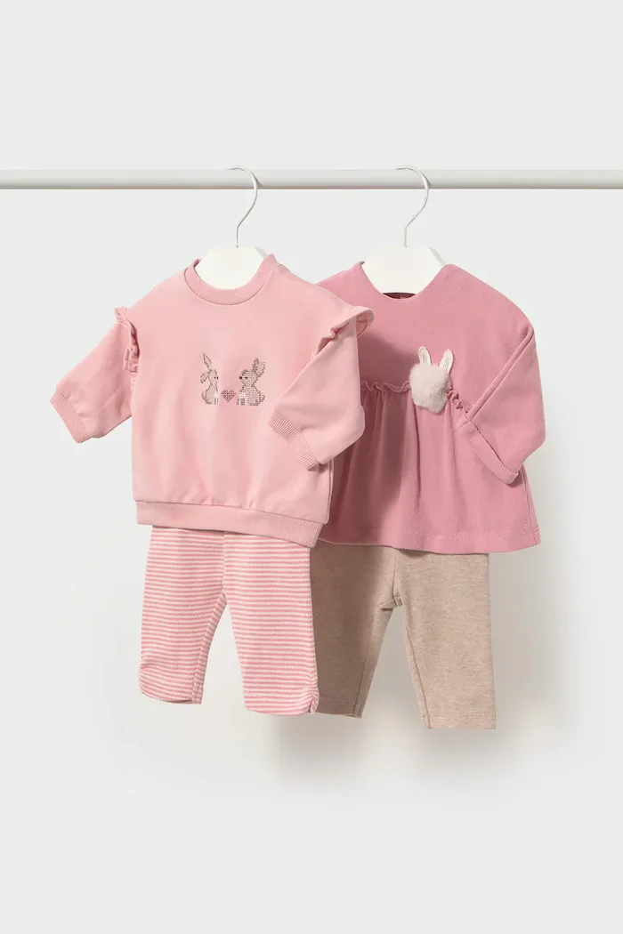 Mayoral Newborn комплект за бебе с памук розов 2758