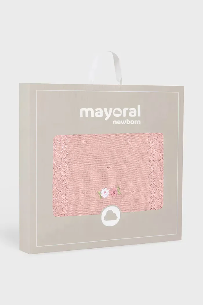 Mayoral Newborn одеяло за бебе от памук розово 9132