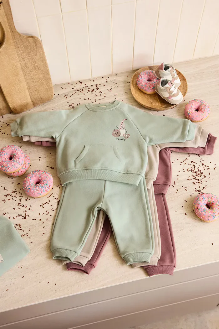 Mayoral Newborn спортен комплект анцуг за бебе от памук зелен 2607