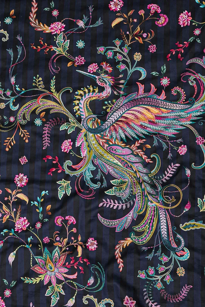 Medicine Комплект спално бельо от сатен 160 x 200 cm в тъмносиньо