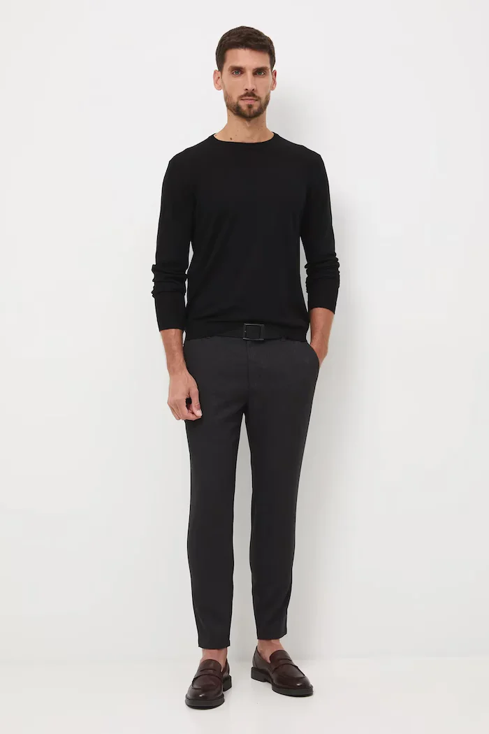 Medicine Пуловер с мериносова вълна мъжки в черно