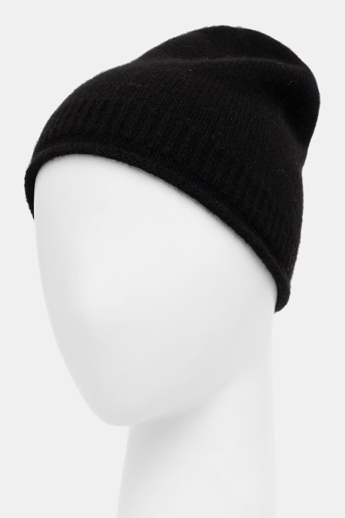Medicine шапка beanie дамска от кашмир черна