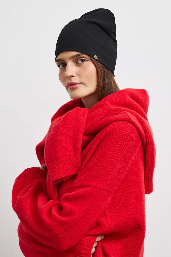 Medicine шапка beanie дамска от памучна материя черна