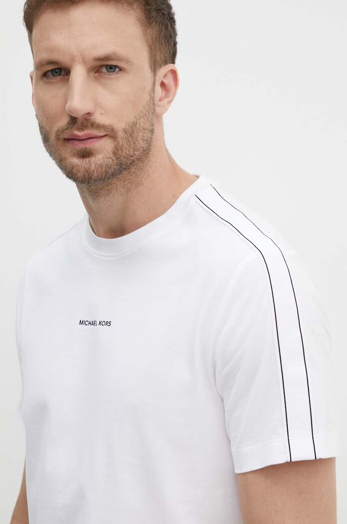 Michael Kors Памучна тениска в бяло с апликация CT4524E1V2