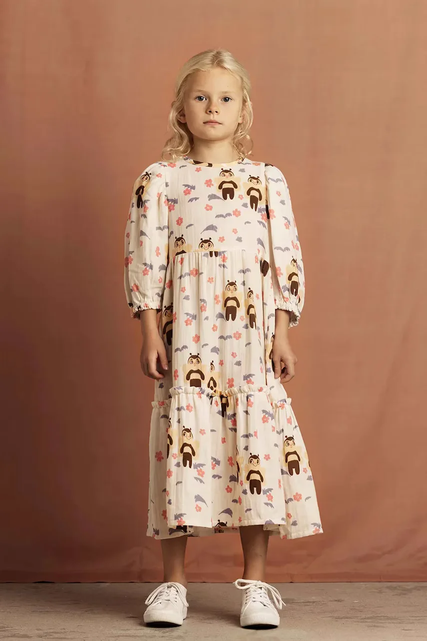 Mini Rodini Детска памучна рокля Muslin bee