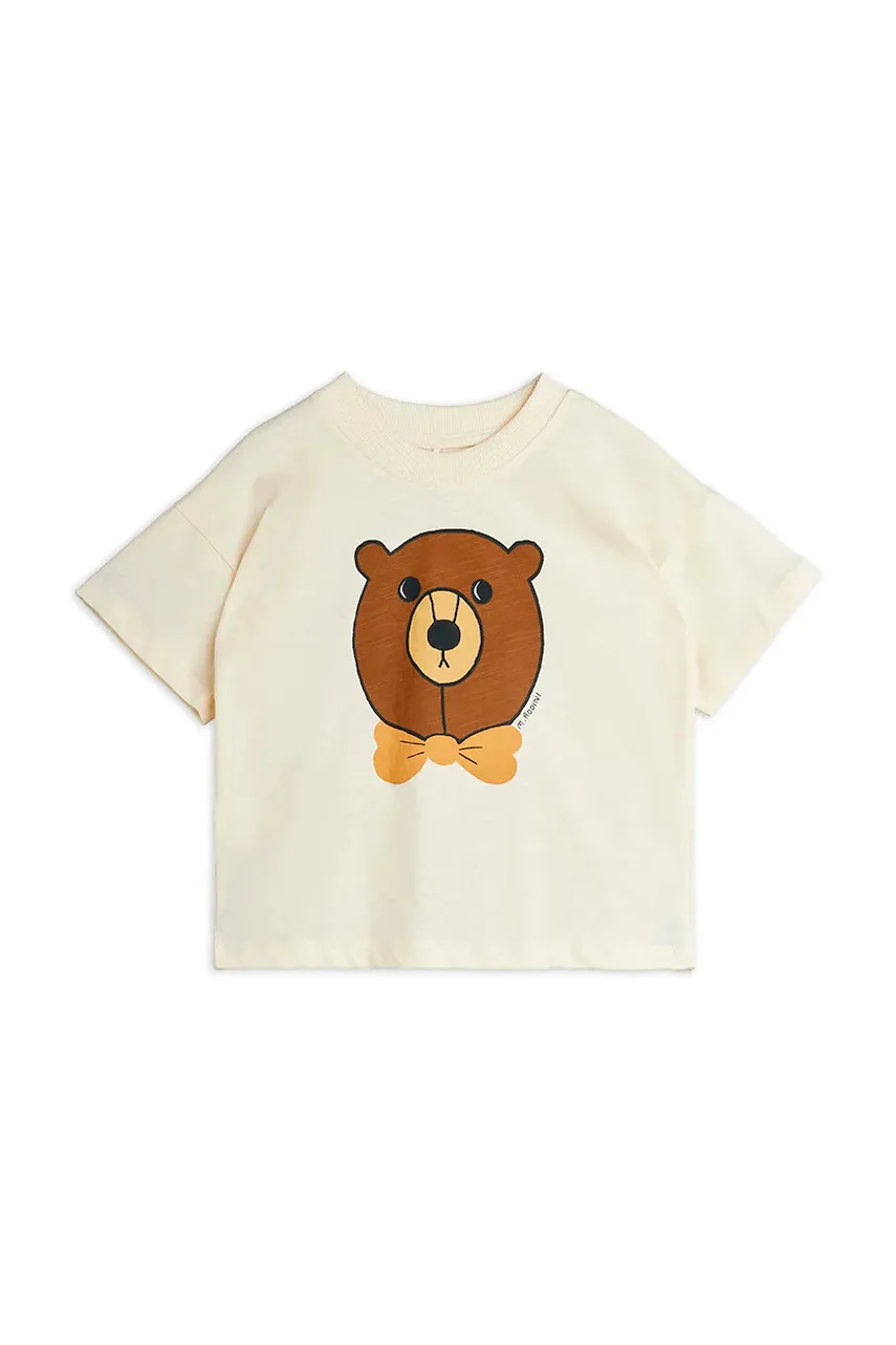 Mini Rodini Детска памучна тениска Bear