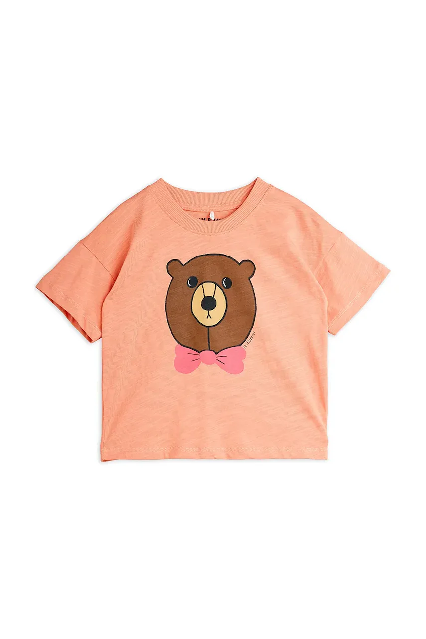 Mini Rodini Детска памучна тениска Bear