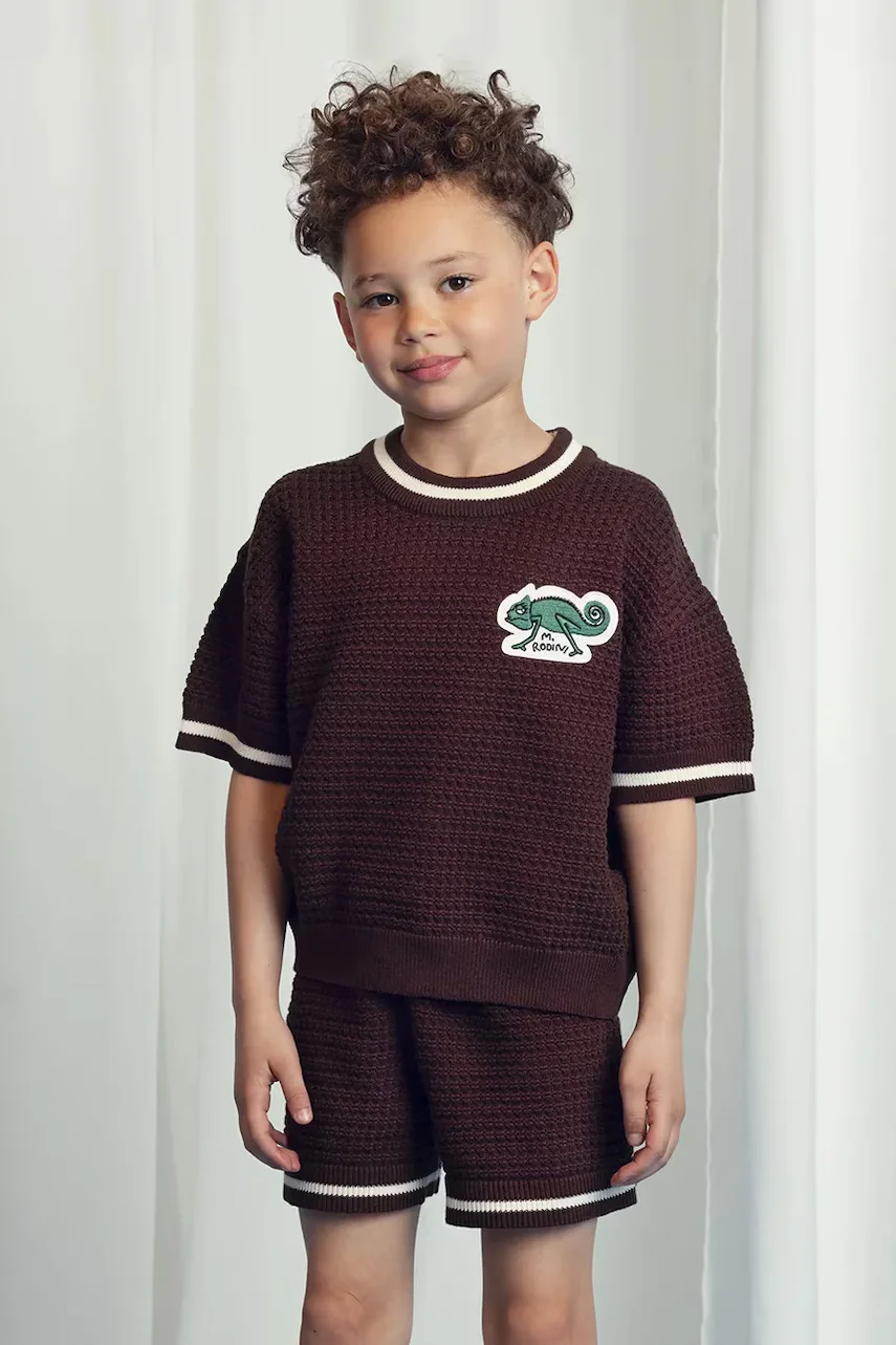 Mini Rodini Детска памучна тениска Lizard