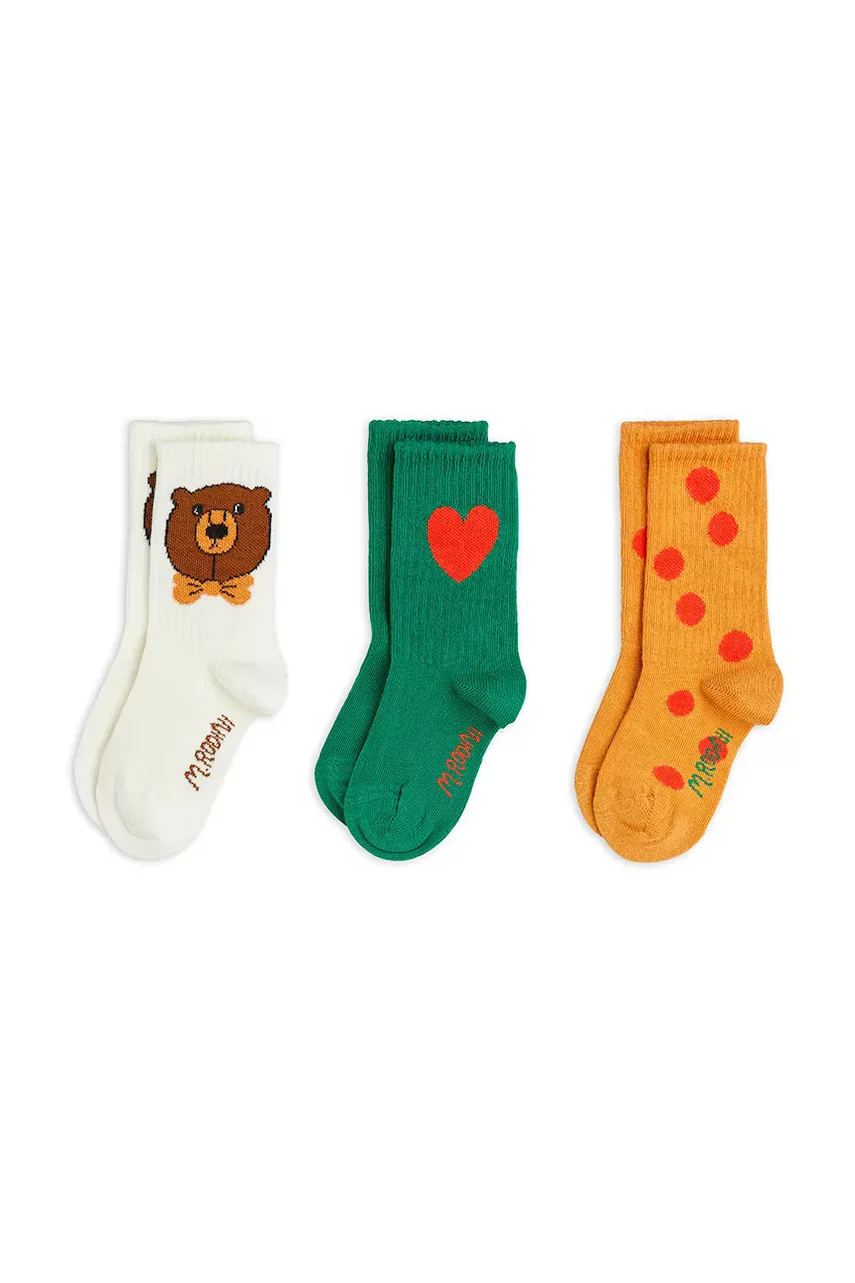 Mini Rodini Детски чорапи Bear (3 чифта)
