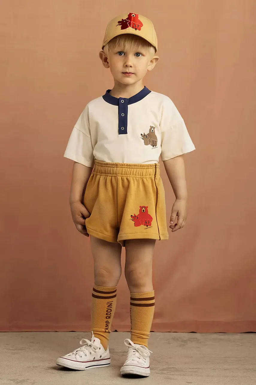 Mini Rodini Детски памучен къс панталон Camp Rodini