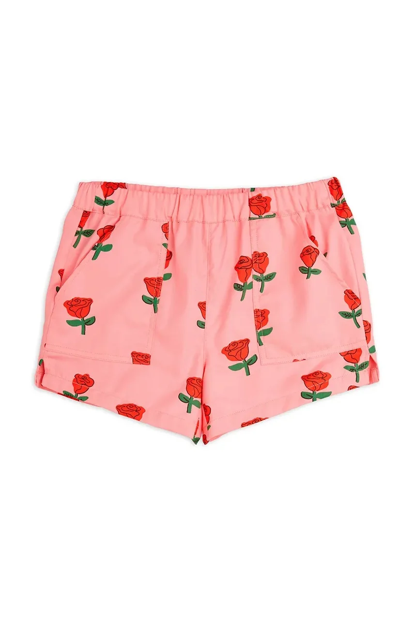 Mini Rodini Детски памучен къс панталон Roses