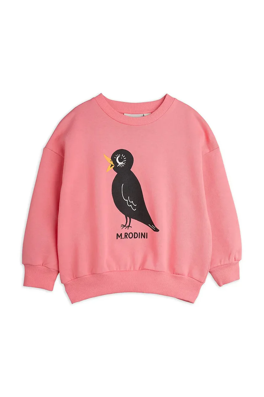 Mini Rodini Детски памучен суичър Blackbird