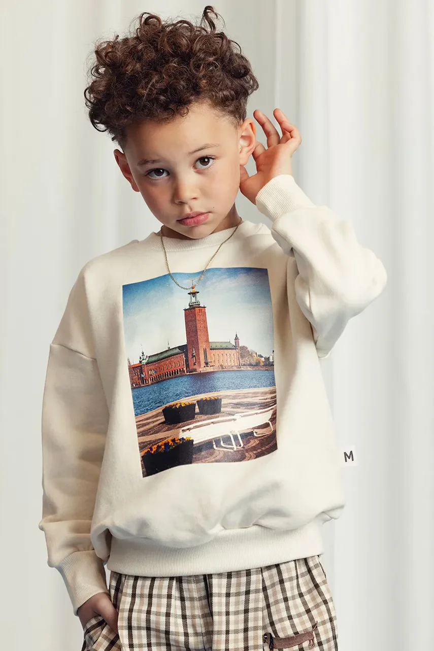 Mini Rodini Детски памучен суичър City hall