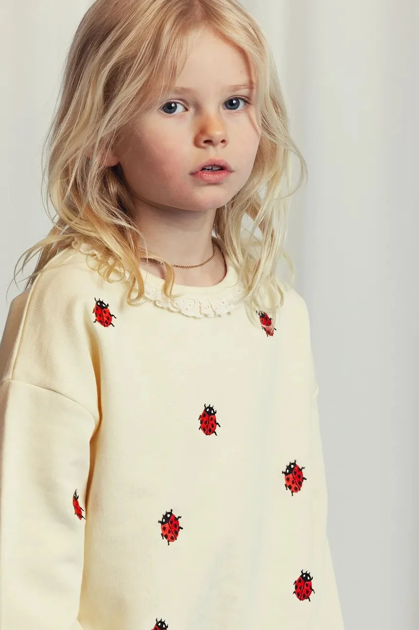 Mini Rodini Детски памучен суичър Ladybugs