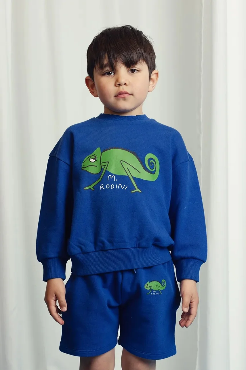 Mini Rodini Детски памучен суичър Lizard