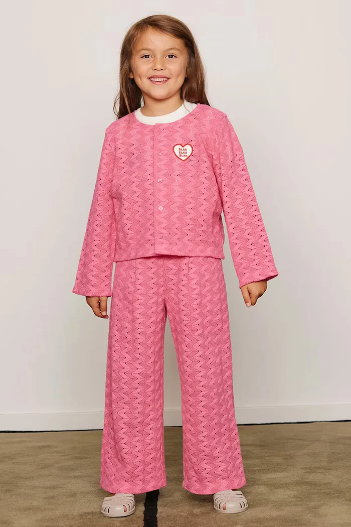 Mini Rodini спортен панталон за деца от памук Lace розов 26630105