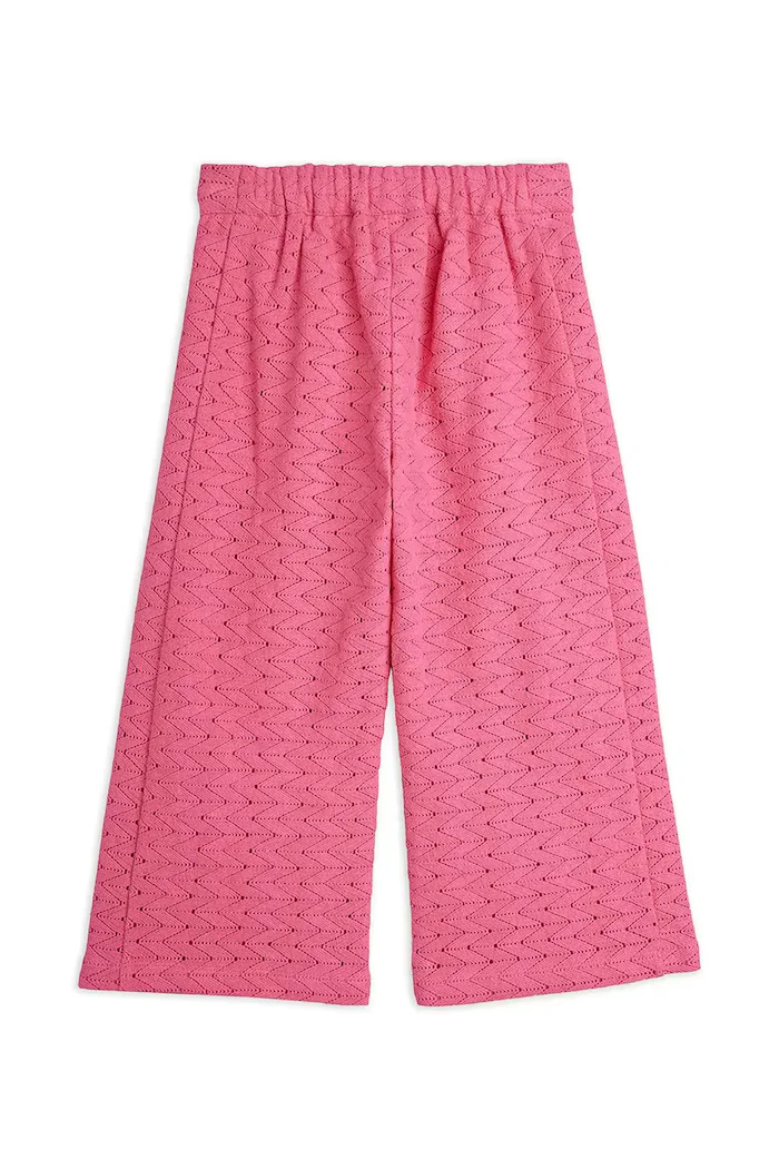 Mini Rodini спортен панталон за деца от памук Lace розов 26630105