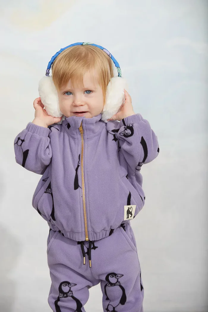 Mini Rodini яке за деца от полар Penguin виолетово 11000366