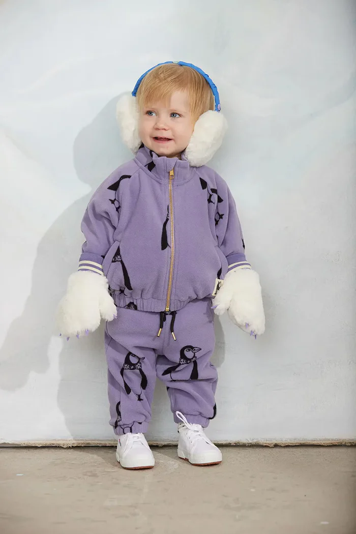 Mini Rodini яке за деца от полар Penguin виолетово 11000366