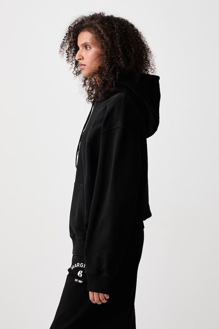 MM6 Maison Margiela суичър с качулка дамски от памук черен S52GU0263-M25025