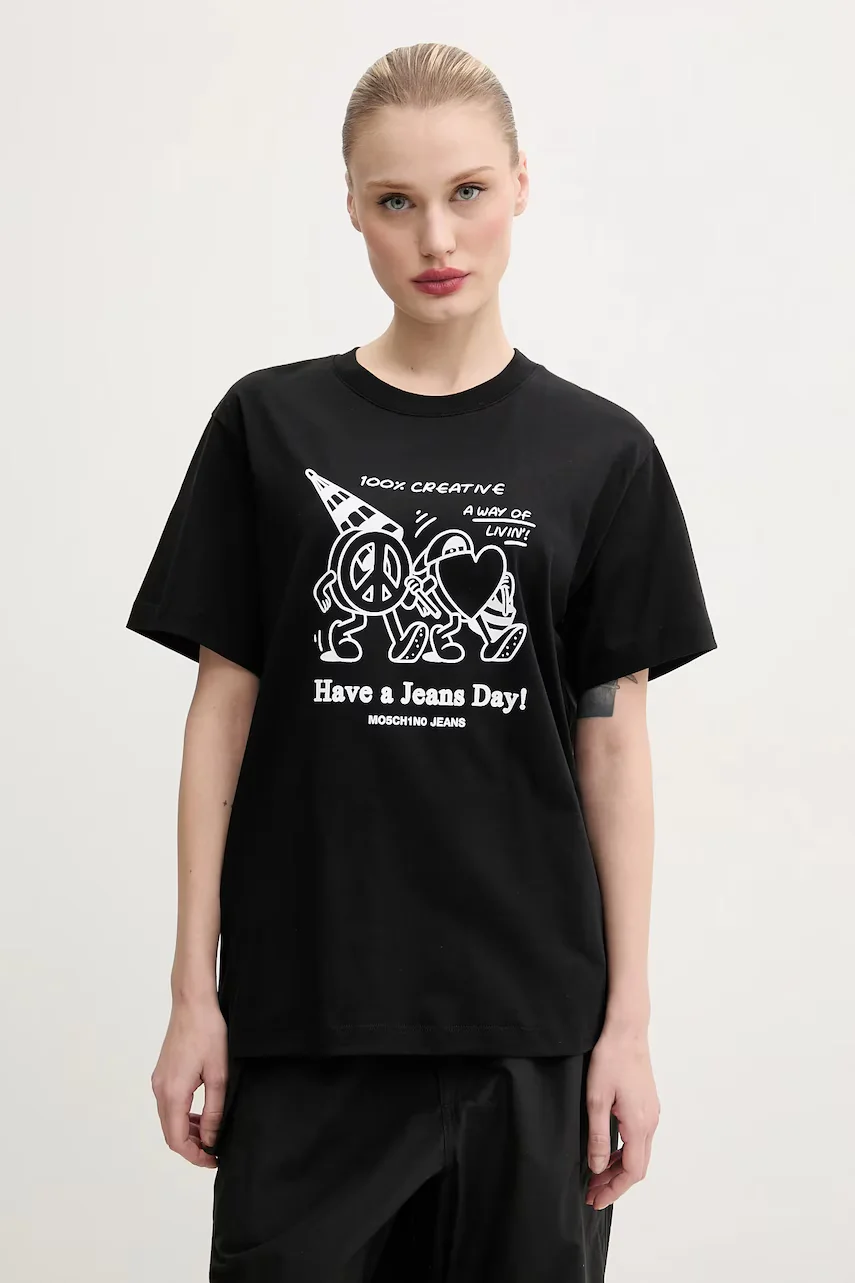 Moschino Jeans Памучна тениска