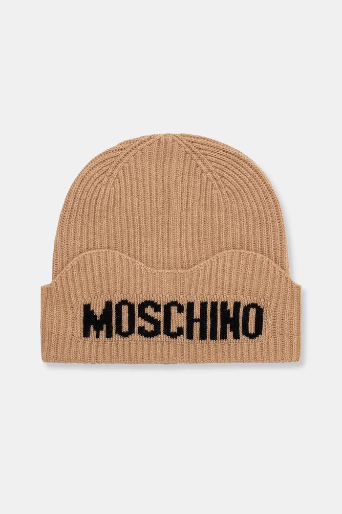 Moschino шапка дамска от вълнена материя бежова M3469 65473