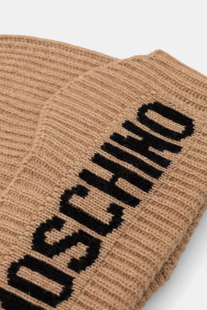 Moschino шапка дамска от вълнена материя бежова M3469 65473