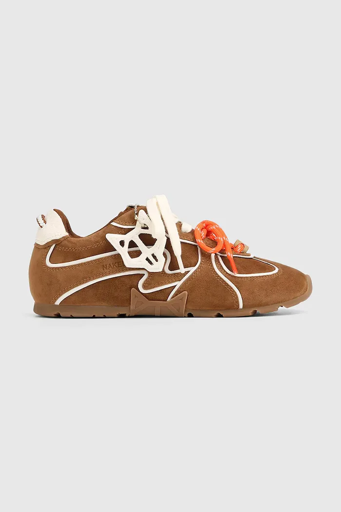 Naked Wolfe Adored маратонки дамски от велур кафяви Adored Tan/White Suede