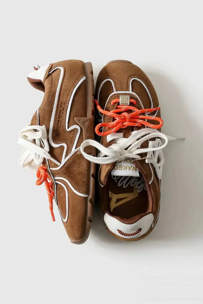 Naked Wolfe Adored маратонки дамски от велур кафяви Adored Tan/White Suede