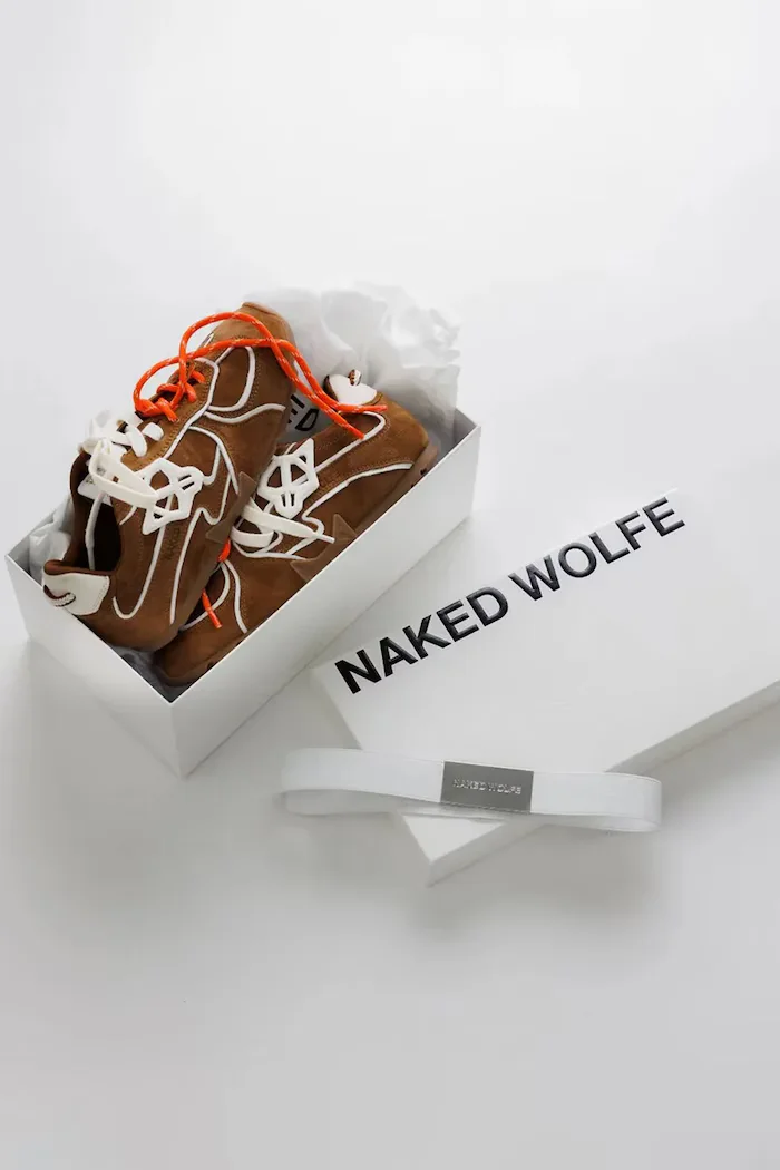 Naked Wolfe Adored маратонки дамски от велур кафяви Adored Tan/White Suede