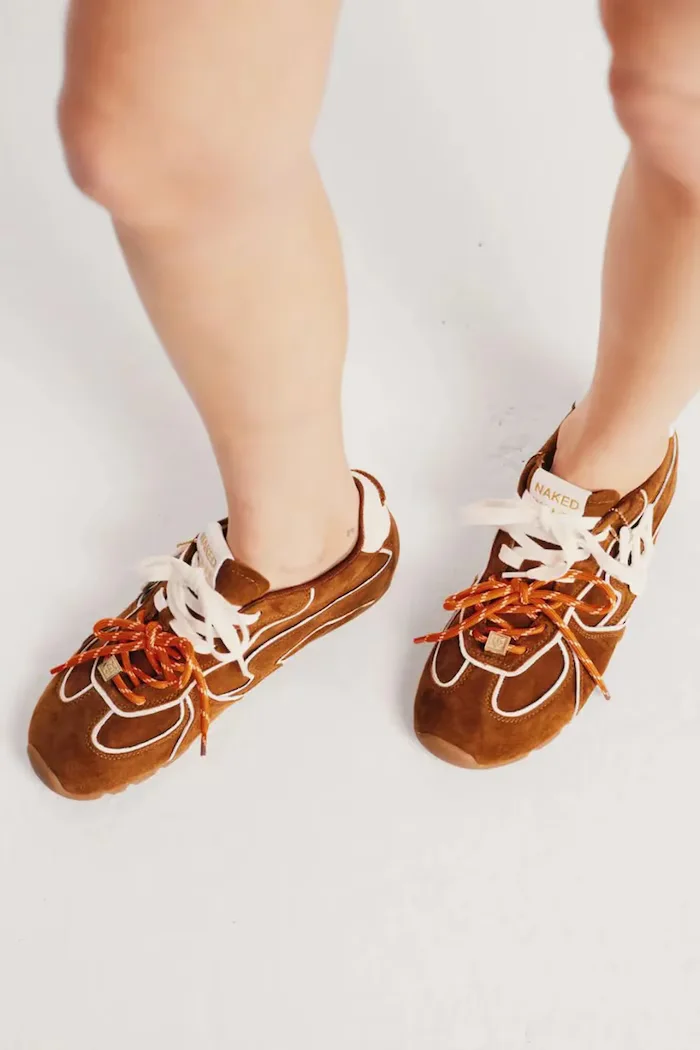 Naked Wolfe Adored маратонки дамски от велур кафяви Adored Tan/White Suede