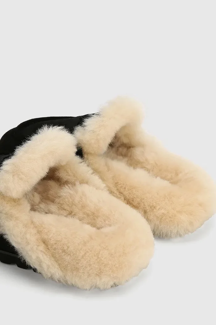 Naked Wolfe чехли сабо дамски от велур Corded черни Corded Black